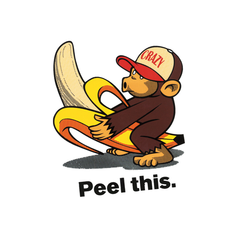 Sticker Banana Monkey - 8x10,5cm