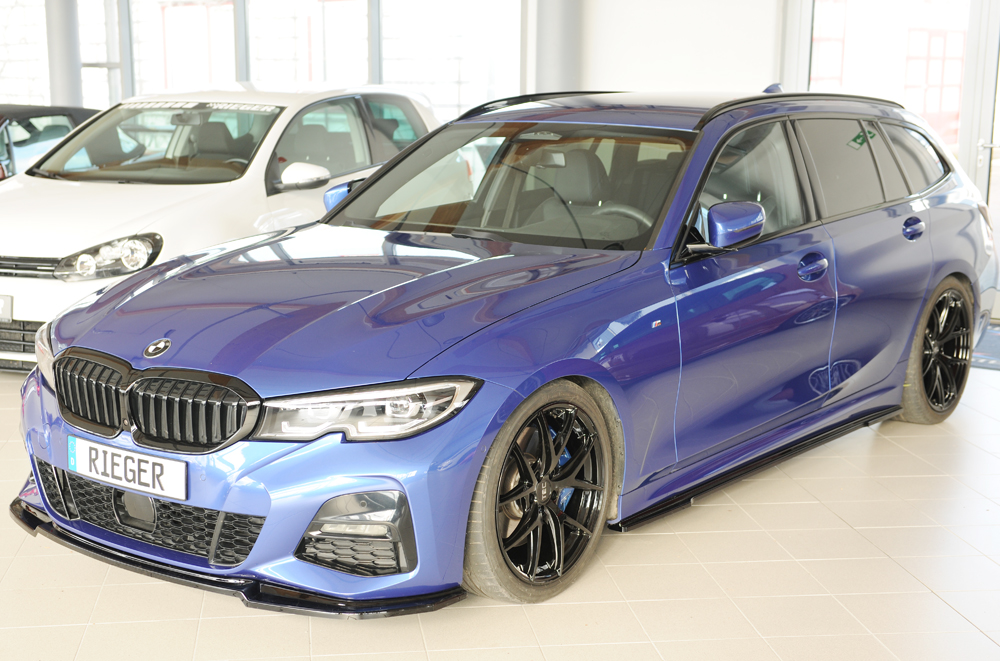 Zijskirts BMW 3 Serie M Pakket G20 G21 Rieger Glans Zwart