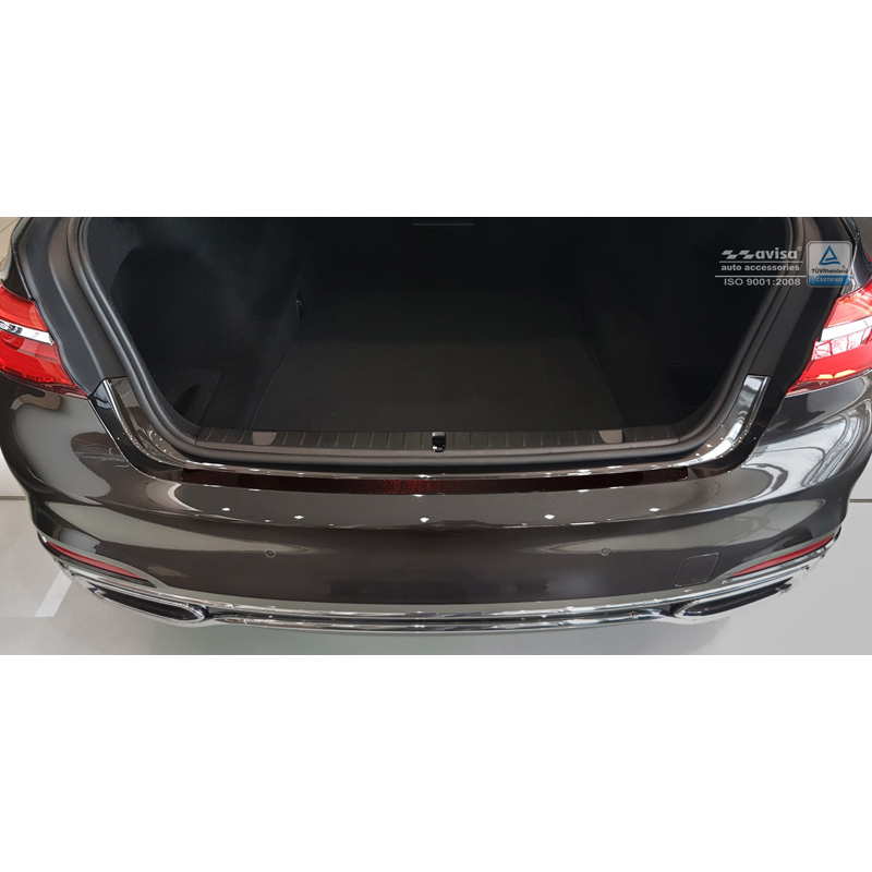 Carbon Rear bumper protector  BMW 7-Series G11/G12 2015-2019 excl. M-Package - Red-Black Carbon