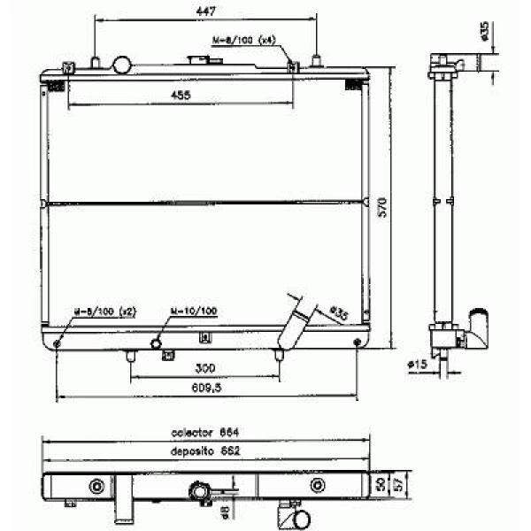 Radiator L200 96->> 500x634x36 2.5TD 4WDM+/-AC