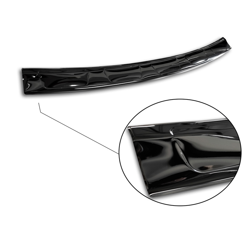 Black Mirror Stainless Steel Rear bumper protector  Ford Edge II FL 2018- 'Ribs'