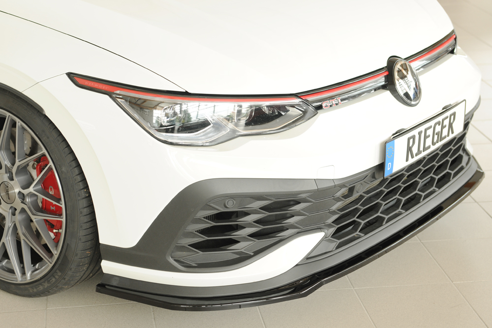 Voorspoiler Volkswagen Golf 8 GTI Clubsport Rieger Glans Zwart