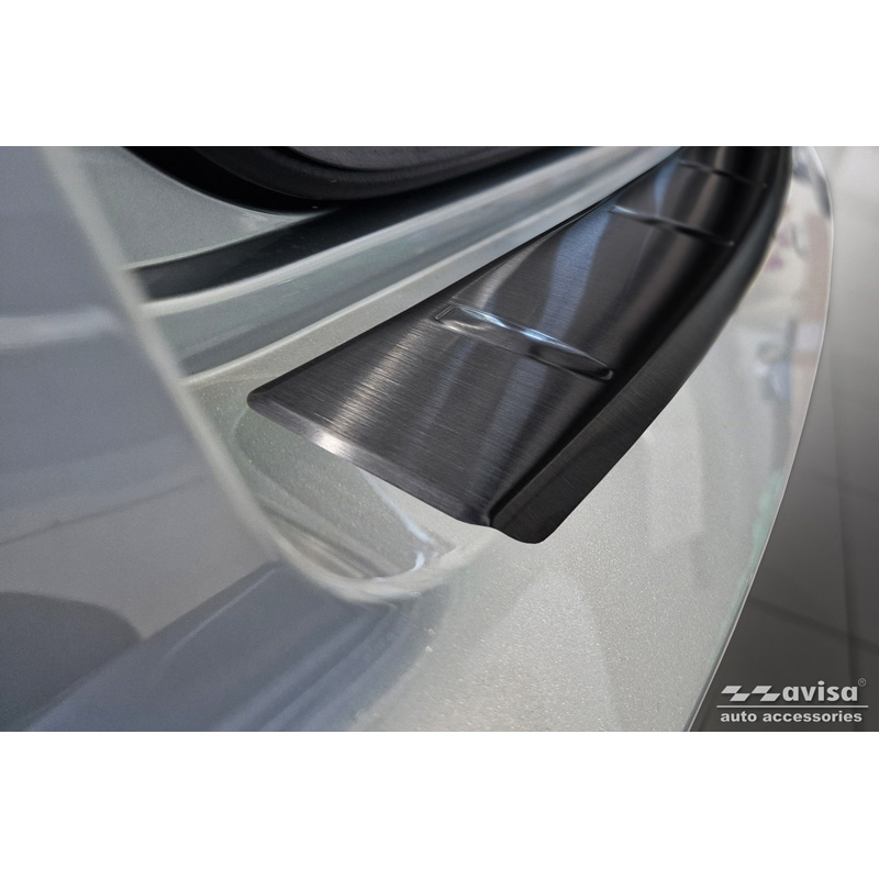 Black Stainless Steel Rear bumper protector  Skoda Kamiq Facelift 2023- 'Ribs'