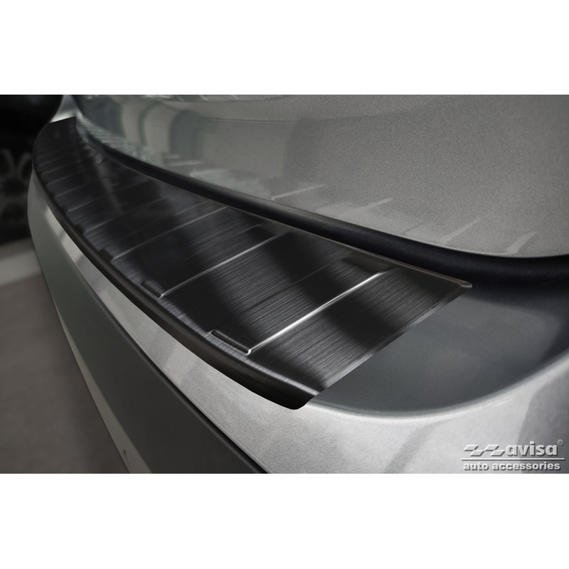 Black Stainless Steel Rear bumper protector  Citroën C4/e-C4 III 2020- 'Ribs'