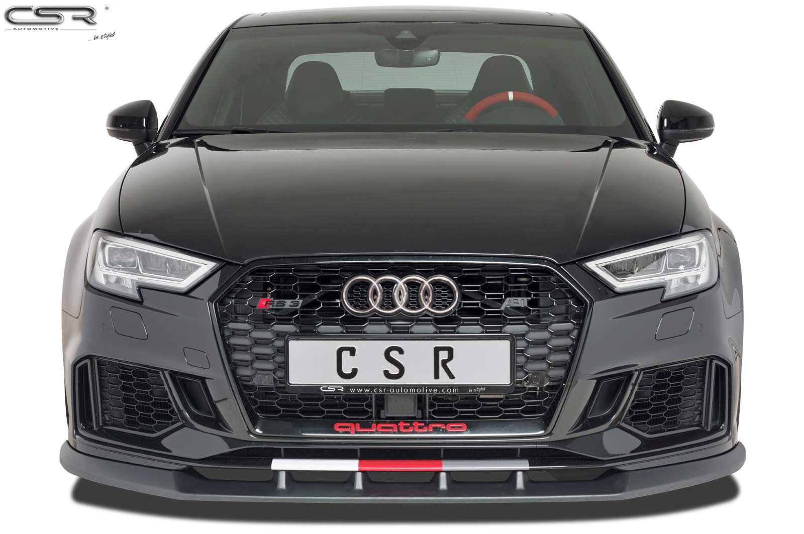 Voorspoiler Audi RS3 8V Glans Zwart