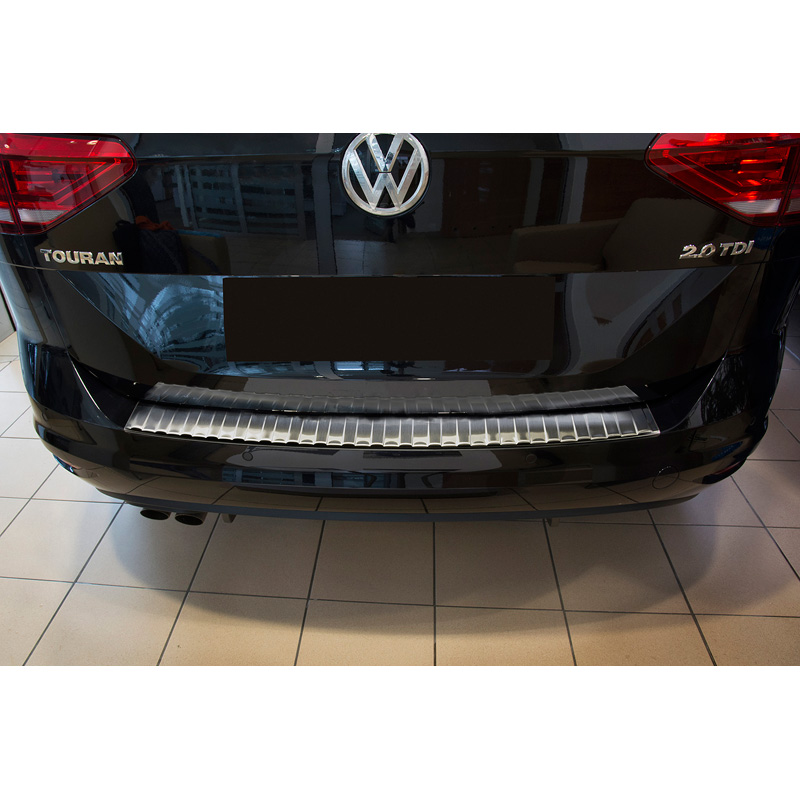 Stainless Steel Rear bumper protector  Volkswagen Touran III 2015- incl. R-Line 'Ribs'