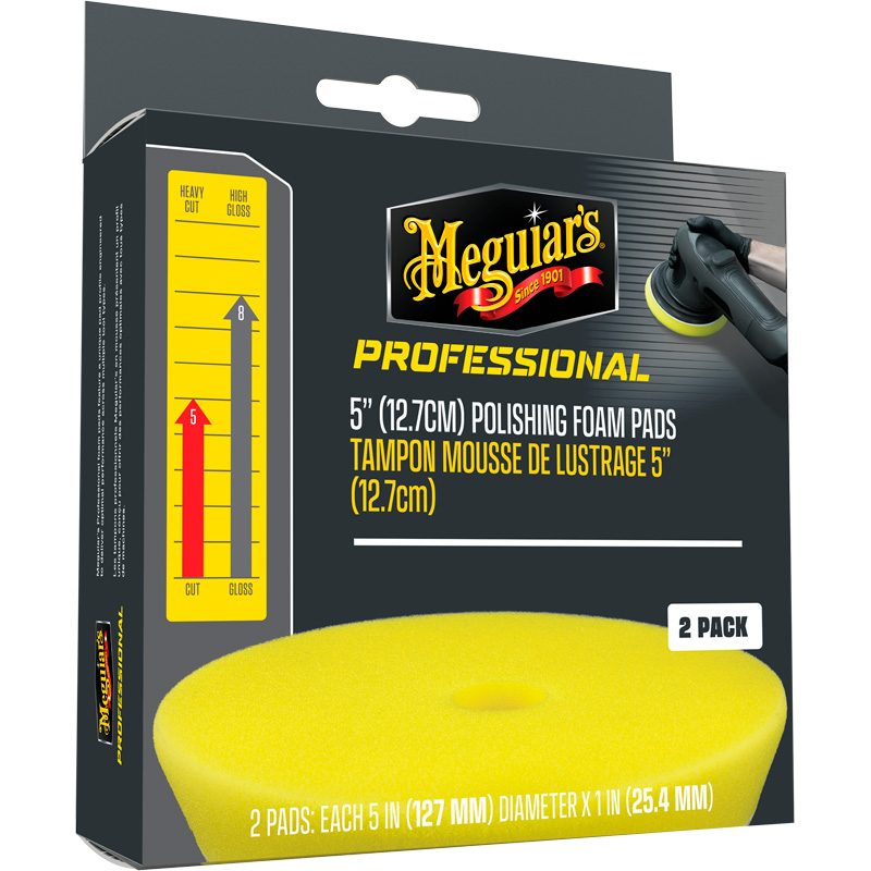 Meguiar's Professional Foam Polishing Pads - 5'' diameter x 1'' (127mm x 25,4mm) - geel - set van 2