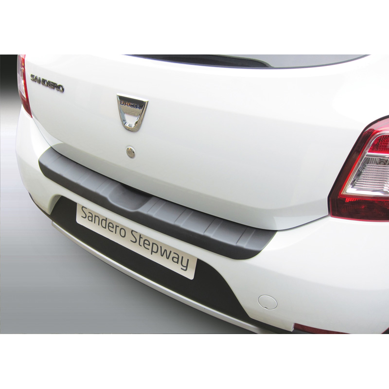 ABS Rear bumper protector  Dacia Sandero Stepway 2012-2020 'Ribbed' Black