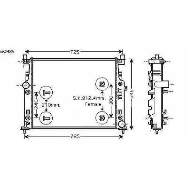 Radiator ML+R+GL KLASSE 05->> 635x530 ALLE MODELLEN