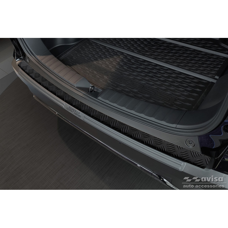 Matt Black Aluminum Rear bumper protector  Toyota Corolla Cross 2022- 'Riffled Plate'