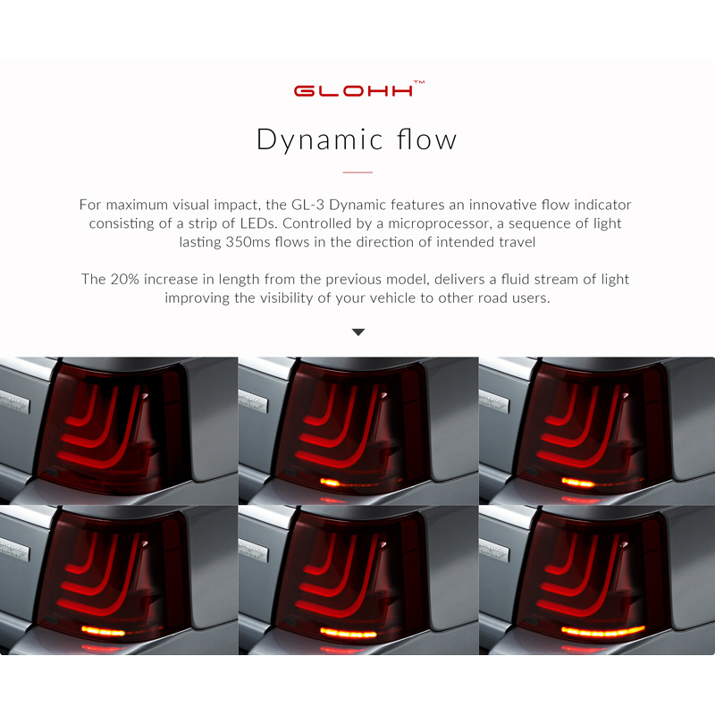 Glohh GL-3 Dynamic LED Tail Lights  Range Rover Sport L320 2005-2009 & 2010-2013 - Red/Smoke