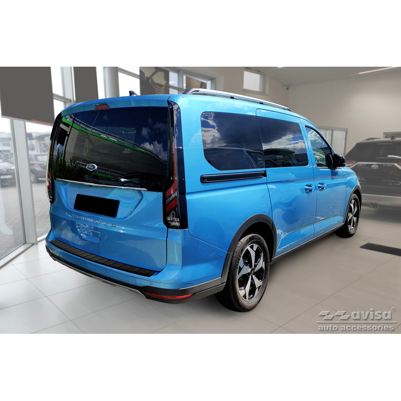 Matt Black Stainless Steel Rear Bumper Protector  Ford Tourneo Connect III 2022- 'Ribs'