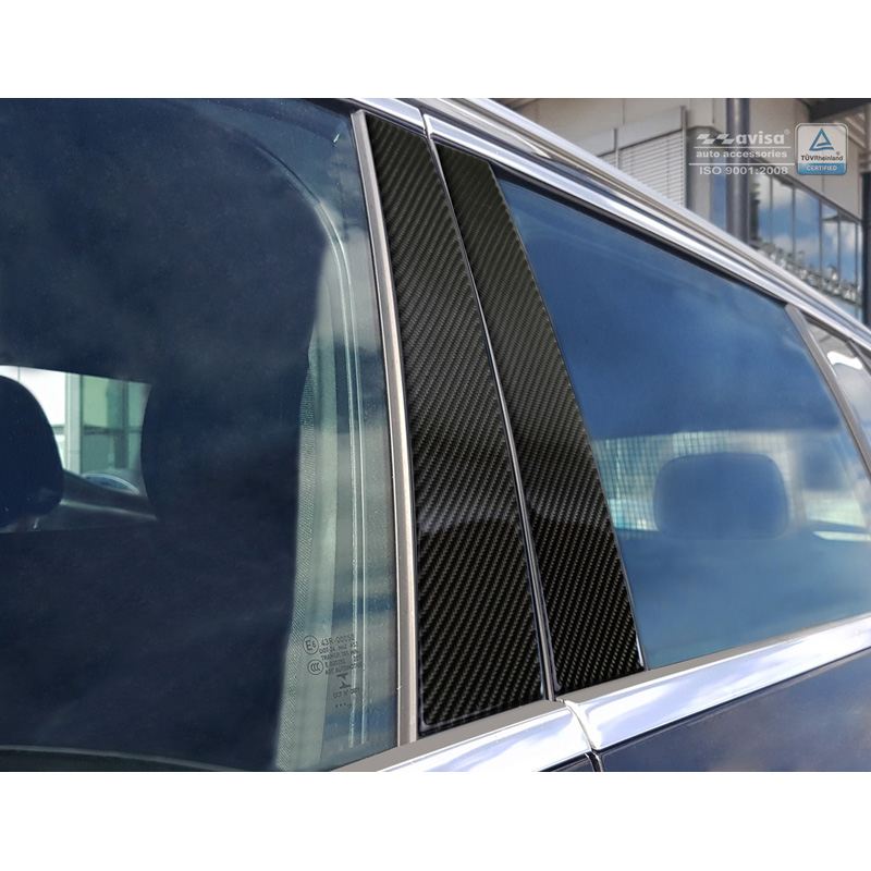 B-Pillars covers  Mercedes-Benz C-Class W205 Sedan 2014-2021 Black Carbon