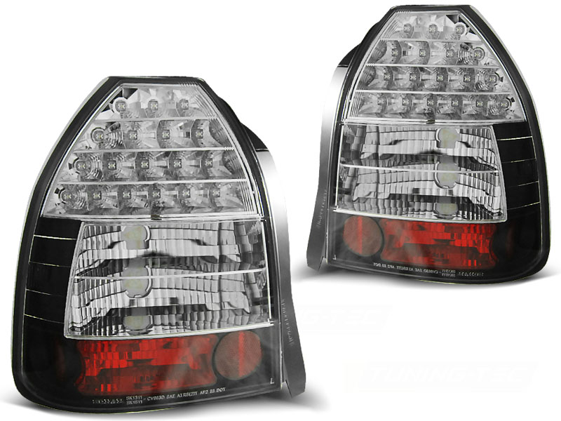 Set LED Achterlichten  Honda Civic HB 3-deurs 1996-2001 - Zwart
