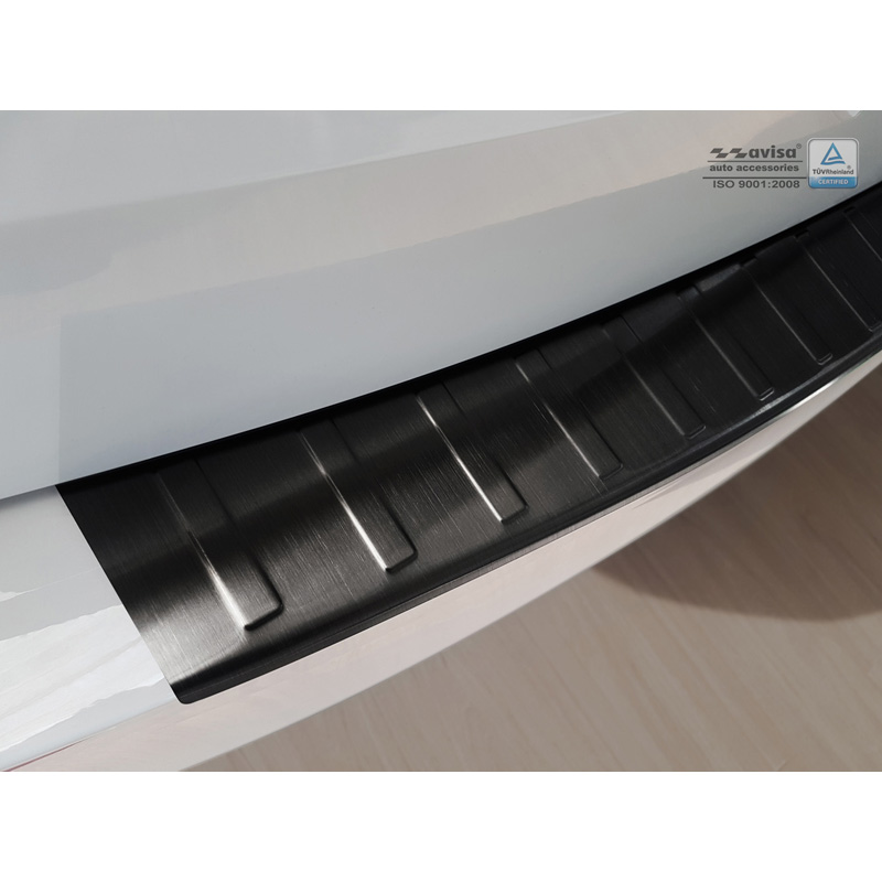 Black Stainless Steel Rear bumper protector  Skoda Octavia III Kombi 2013-2016 'Ribs'