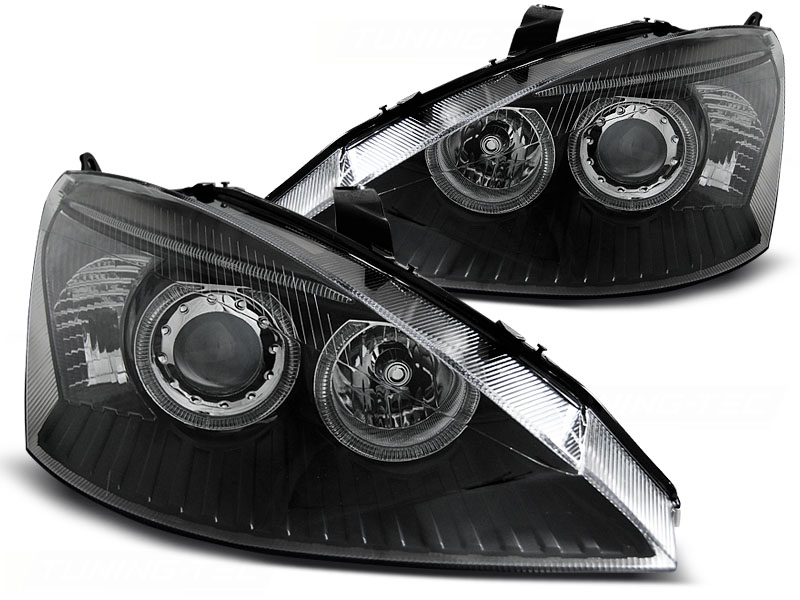 Koplampen Ford Focus Angel Eyes 98-01 zwart