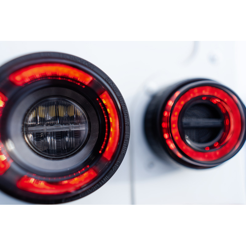 Glohh GL-2x LED Tail Lights  Landrover 90/110 1983-1990 & Defender (LD) 1990-2016 - Black (6-pieces)