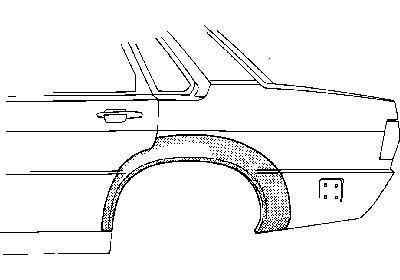 spatbordrand, 4 drs, links Audi 80, 1978-1987