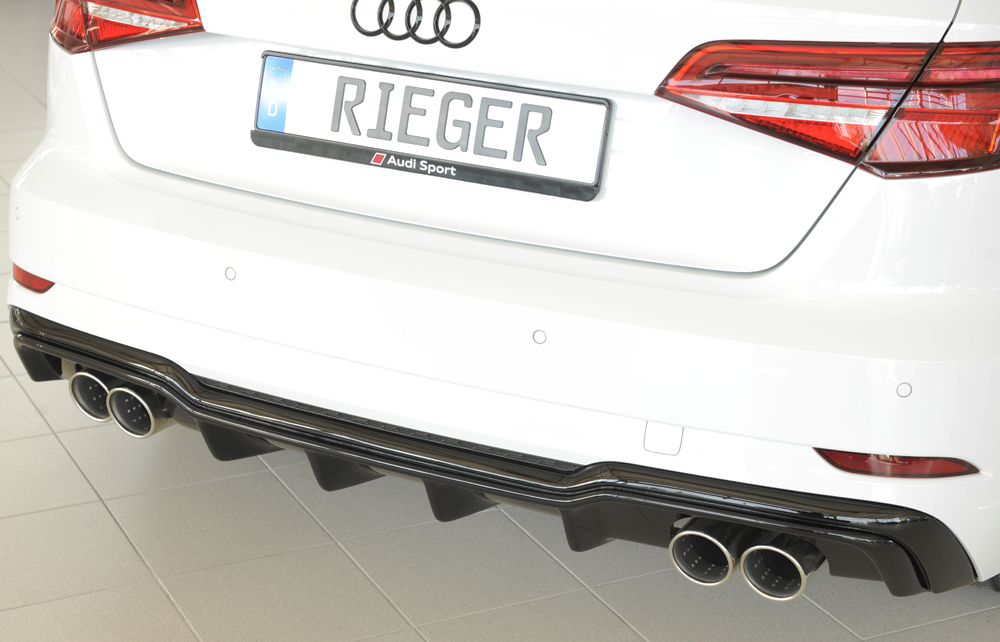 Diffuser Audi A3 8V S-Line Hatchback & Sportback 16-20 Rieger Glans Zwart