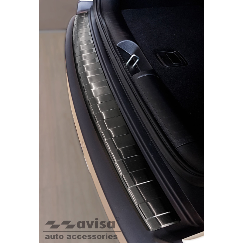 Black Stainless Steel Rear bumper protector  Jeep Cherokee V FL 2018- 'Ribs'