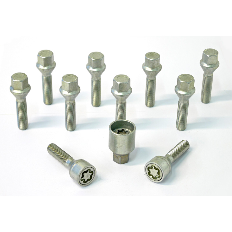 H&R Wheel bolt Set Taper-Head M12x1.50 - Length 45mm - 10 pcs. - incl. wheel-locks