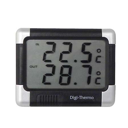 Thermometer binne/buiten zwart/zilver