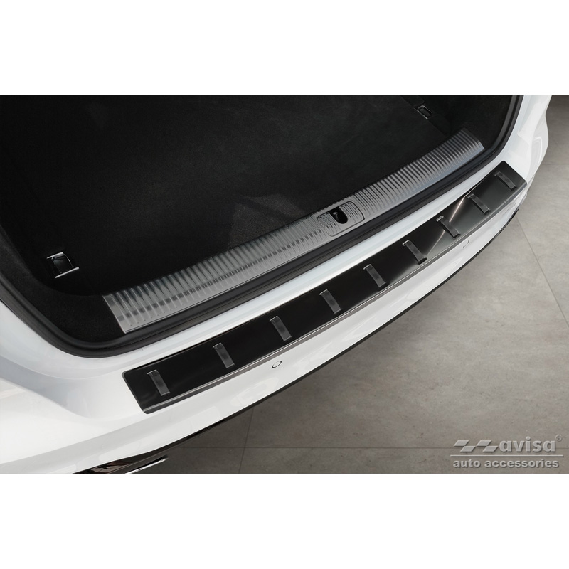 Black Stainless Steel Rear bumper protector  Audi A4 Avant B9 (incl. S-Line) 2015-2019 & Facelift 2019- 'STRONG EDITION'