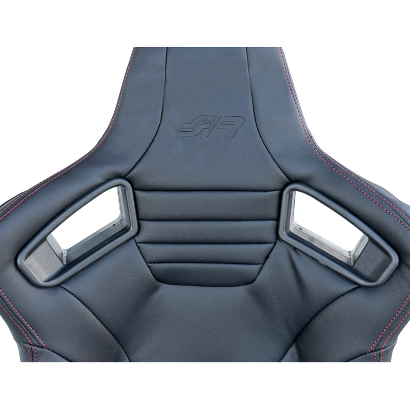 Simoni Racing Sportstoel Emerson - Zwart Eco-Leder - Links Verstelbaar - incl. Sledes