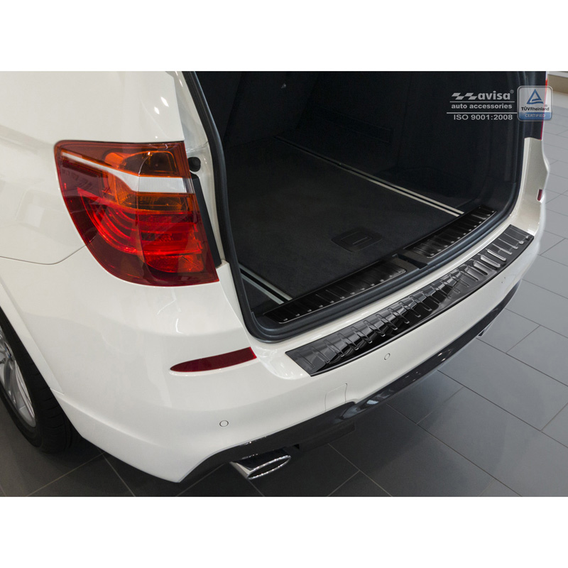 Black Mirror Stainless Steel Rear bumper protector  BMW X3 F25 2014-2017 'Ribs'