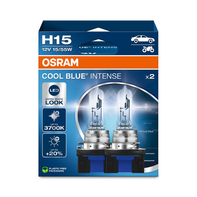 Osram Cool Blue Intense NextGen Halogen bulbs - H15 - 12V/55-15W - set of 2 pieces