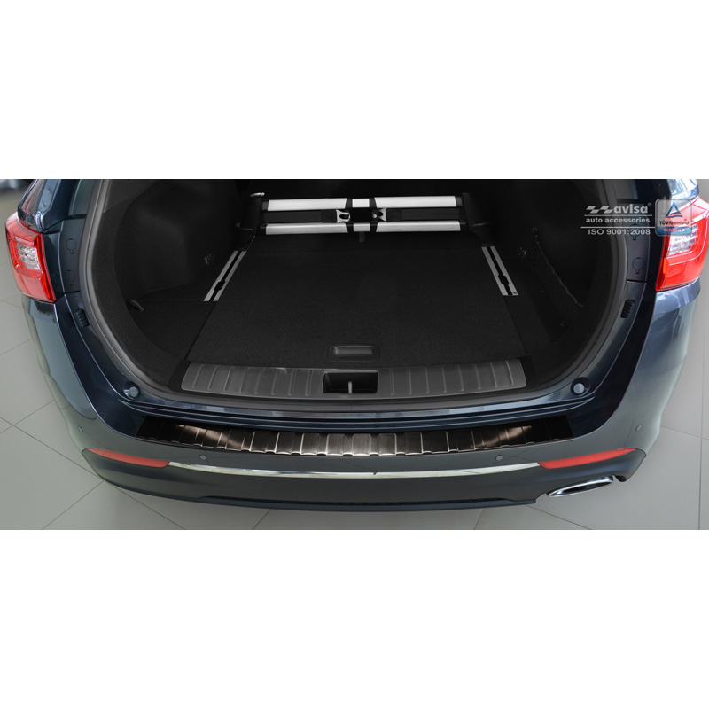 Black Stainless Steel Rear bumper protector  Kia Optima Combi 2016- 'Ribs'
