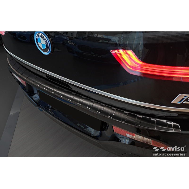Black Stainless Steel Rear bumper protector  BMW i3 (i01) Facelift 2017- 'Ribs'