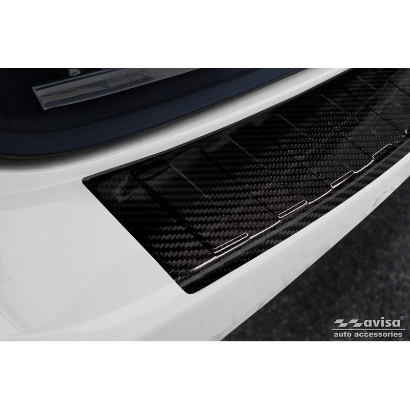 Echt 3D Carbon Achterbumperprotector  Porsche Cayenne II 2010-2014 'Ribs'