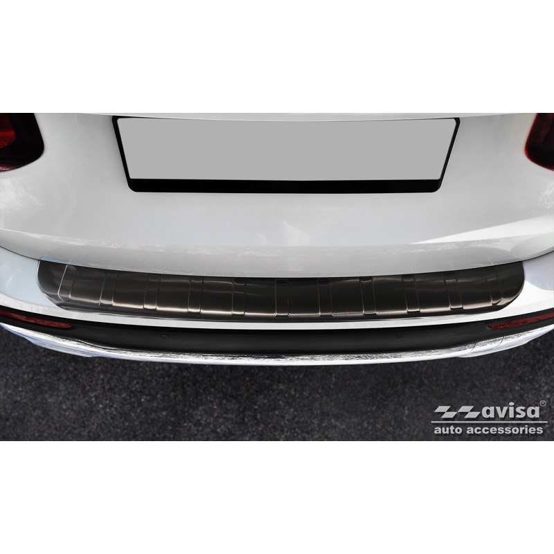 Black Stainless Steel Rear bumper protector  Mercedes GLB (X247) incl. AMG 2019- 'Ribs'