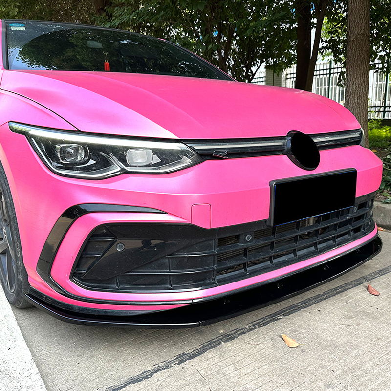 Voorspoilerlip  Volkswagen Golf VIII GTi/GTD/R/R-Line 2020- (Glanzend Zwart ABS)