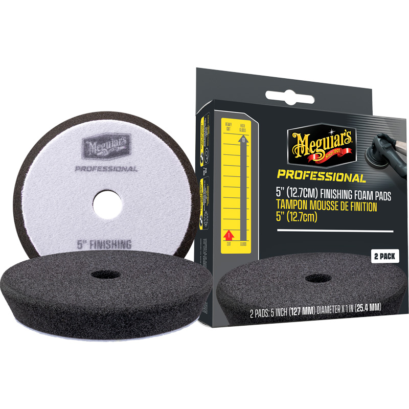 Meguiar's Professional Foam Finishing Pads - 5'' diameter x 1'' (127mm x 25,4mm) - Zwart - Set van 2