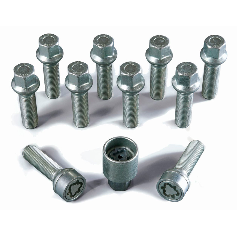 H&R Wheel bolt Set Round-Head R14 M14x1.50 - Length 31mm - 10 pcs - incl. wheel-locks