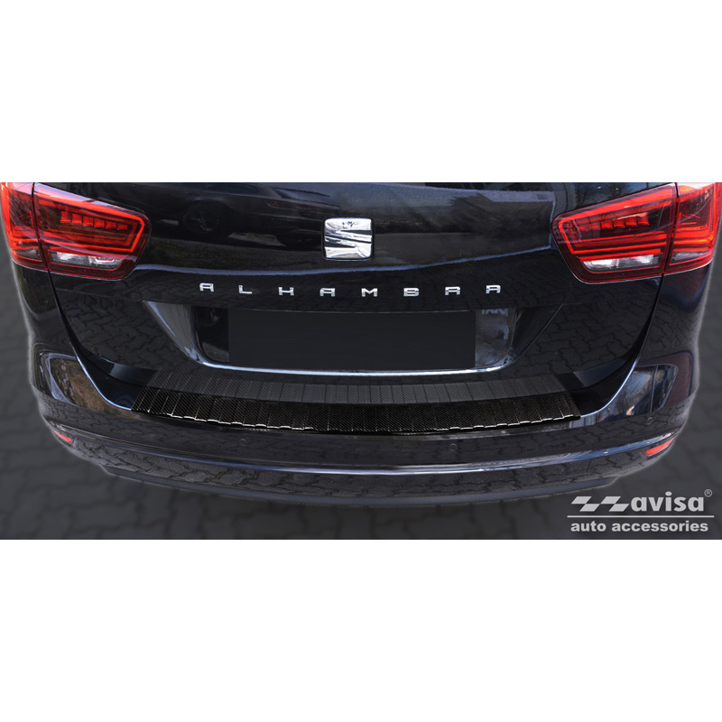 Echt 3D Carbon Achterbumperprotector  Seat Alhambra 2010- 'Ribs'