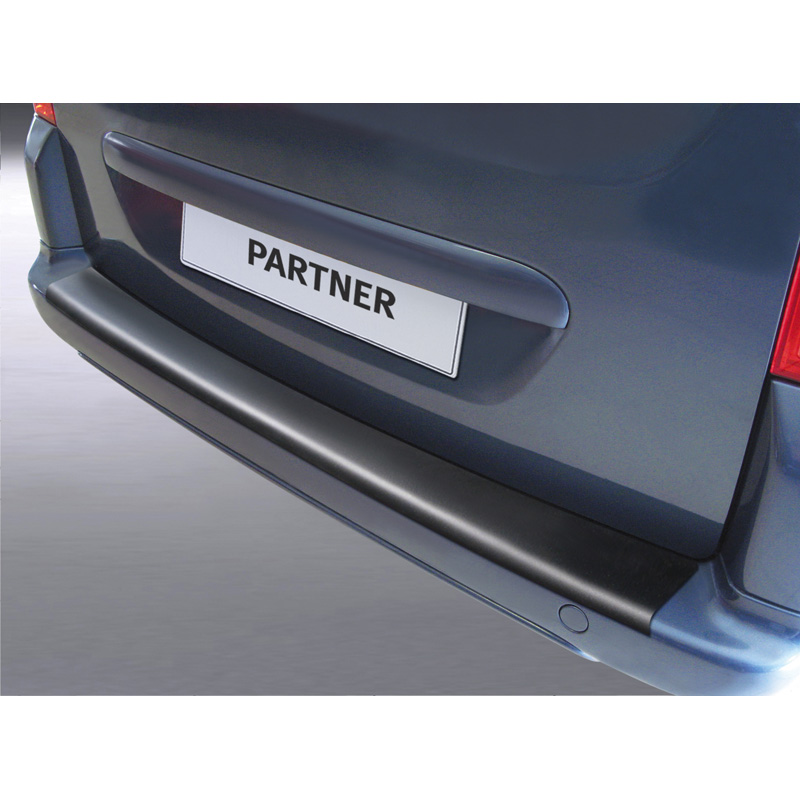 ABS Rear bumper protector  Peugeot Partner 2008- (for painted bumpers) Black