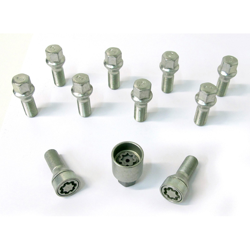 H&R Wheel bolt Set Taper-Head M14x1.25 - Length 28mm - 10 pcs. - incl. wheel-locks