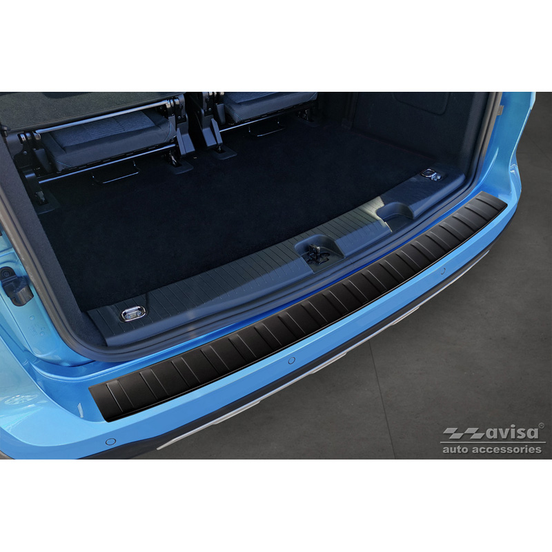Matt Black Stainless Steel Rear Bumper Protector  Ford Tourneo Connect III 2022- 'Ribs'