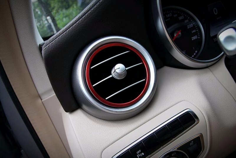 Ventilatie rooster ringen Mercedes A Class W176 B Class W246 CLA Class C117 and GLA Class X156 Rood