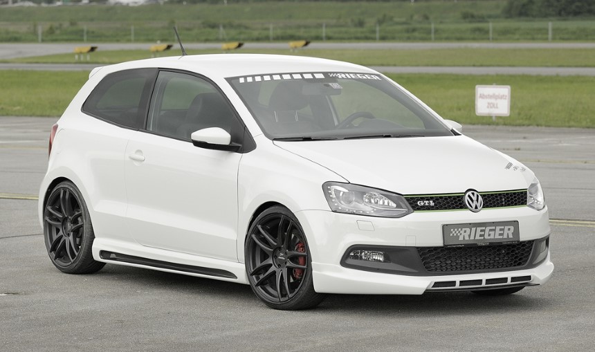 Voorspoilerlip VW Polo 6 GTI (6R) Rieger extra zijribben