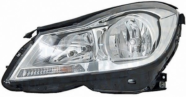 Koplamp rechts W204 11->> chrome;H7/H7