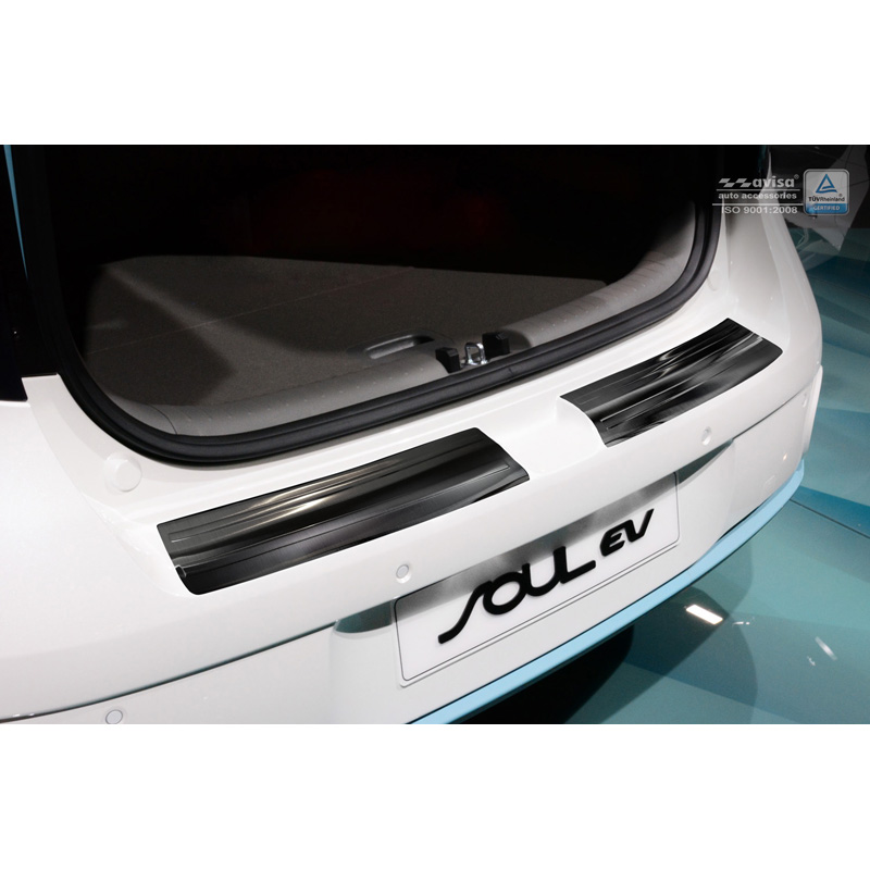 Black Stainless Steel Rear bumper protector  Kia Soul EV 2014- (2-Pieces)