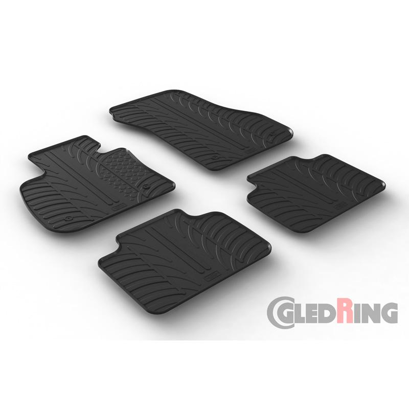 Rubber car mats set  BMW 2-Series F45 Active Tourer 2014-2021 (T profile 4-pieces + mounting clips)