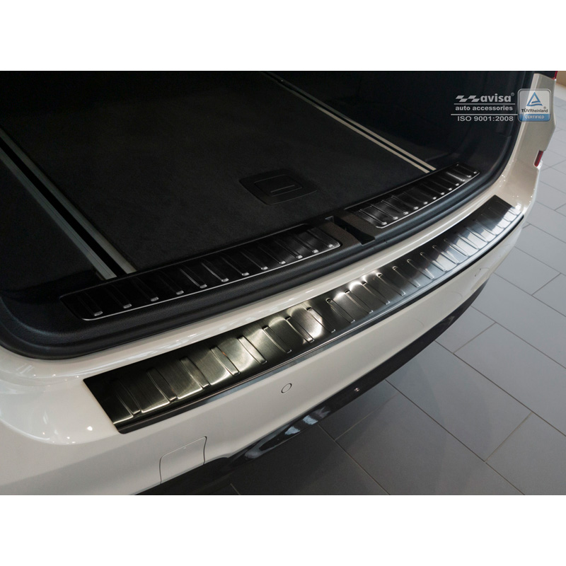Black Stainless Steel Rear bumper protector  BMW X3 F25 Facelift 2014-2017 'Ribs'