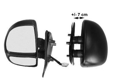 spiegel, dubbel, elektr verstelb, verwarmd, korte arm, (7 cm), l