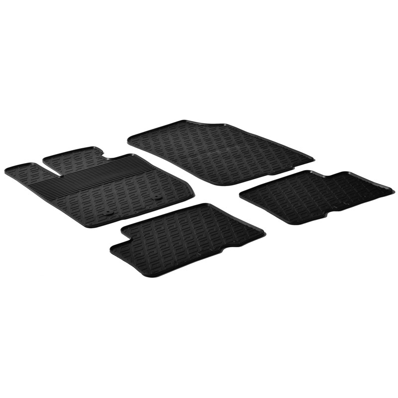 Rubber car mats set  Dacia Duster 2010-2015 (G profile 4-pieces + mounting clips)