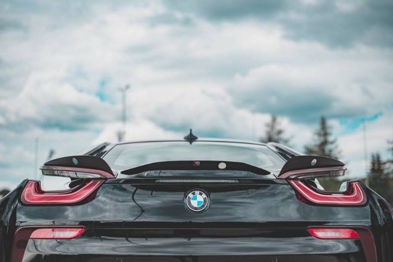 Set van Spoilercaps BMW I8 Glanzend Zwart Maxton